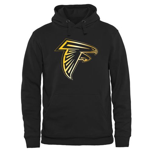 Men's Atlanta Falcons Pro Line Black Gold Collection Pullover Hoodie - Click Image to Close